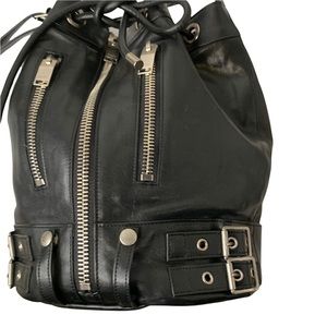 YVES SAINT LAURENT Calfskin Medium Rider Bucket Bag